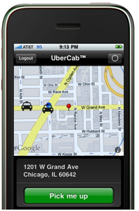 Uber's MVP iPhone app called UberCab